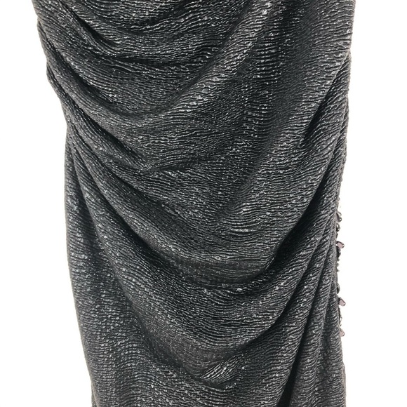 HAILEY ADRIANNA PAPELL ONE SHOULDER Rushed Beaded Dress Size 8 - Picture 4 of 9